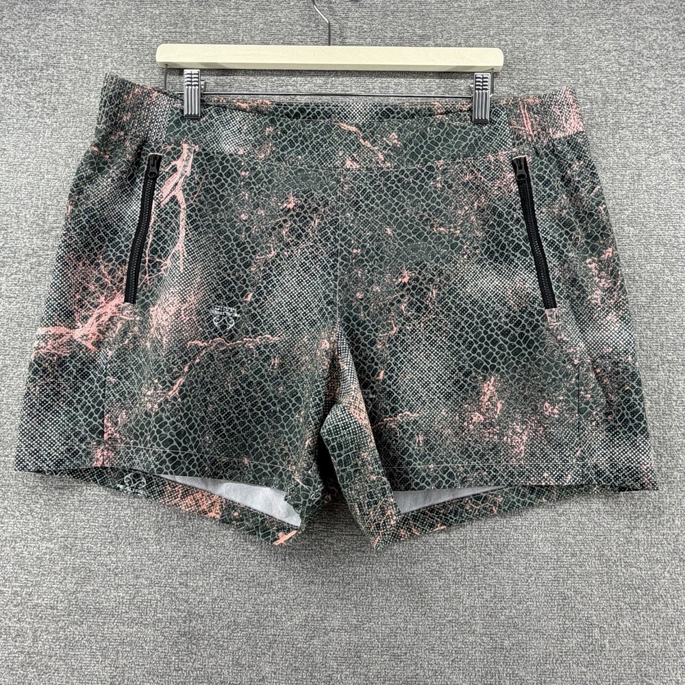 Columbia PFG Realtree Hiking Shorts Women Size XL Green Pink Outdoor